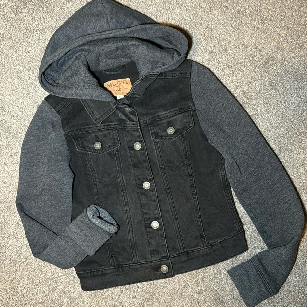 Hollister fleece jean jacket